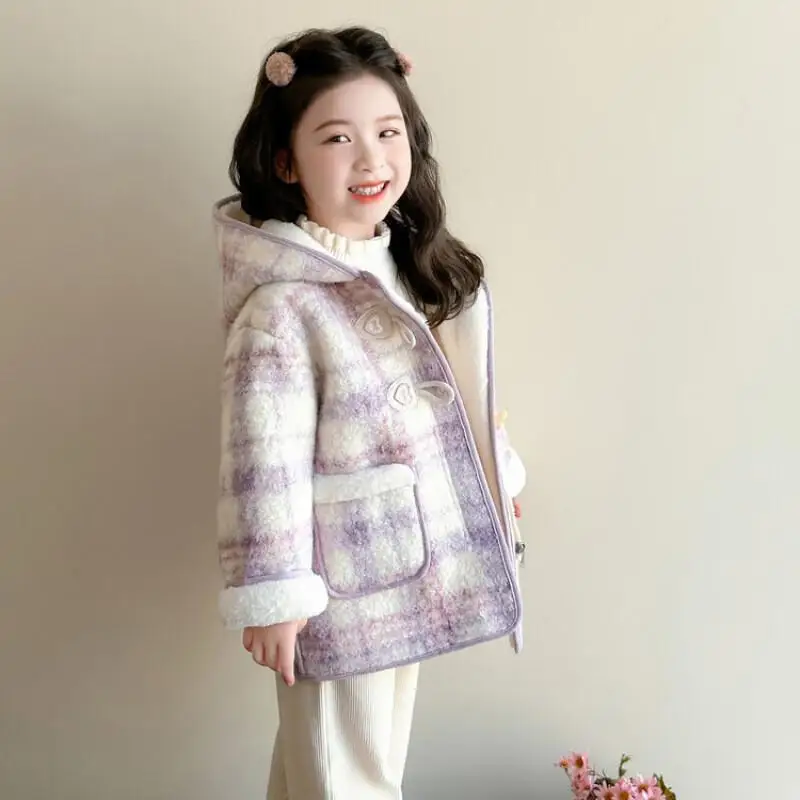 فتاة الخريف معطف الشتاء رشاقته سترة منتصف طول القمم هوديي الطفل الدفء تنوعا Kawaii موضة نمط جديد ملابس كاجوال #1