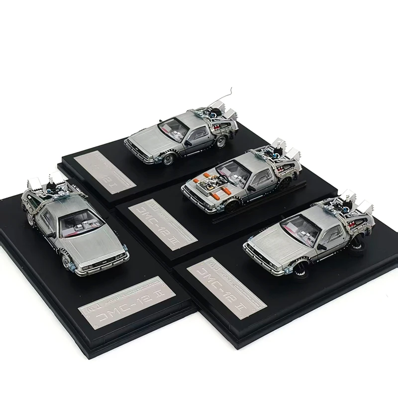

MJ 1:64 Back To The Future Time Machine DMC-12 delorean, литая под давлением модель автомобиля из сплава, металлический игрушечный автомобиль, коллекция игрушек в подарок для детей