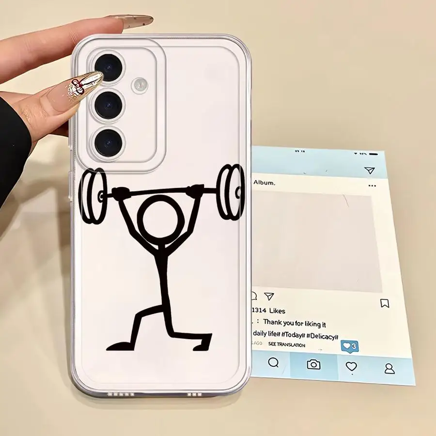 حافظة لهاتف سامسونج جالاكسي A34 A35 A73 A54 A33 A55 A23 A14 A36 A13 A56 A15 A26 A24 A25 غطاء هاتف ناعم شخصيات خط لطيف #4