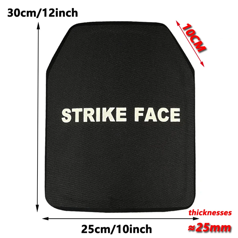 High Quality ISO Certified 10x12 Inch 25mm Level 3+ Panel PE  Bulletproof Plate Independent Protection Armor