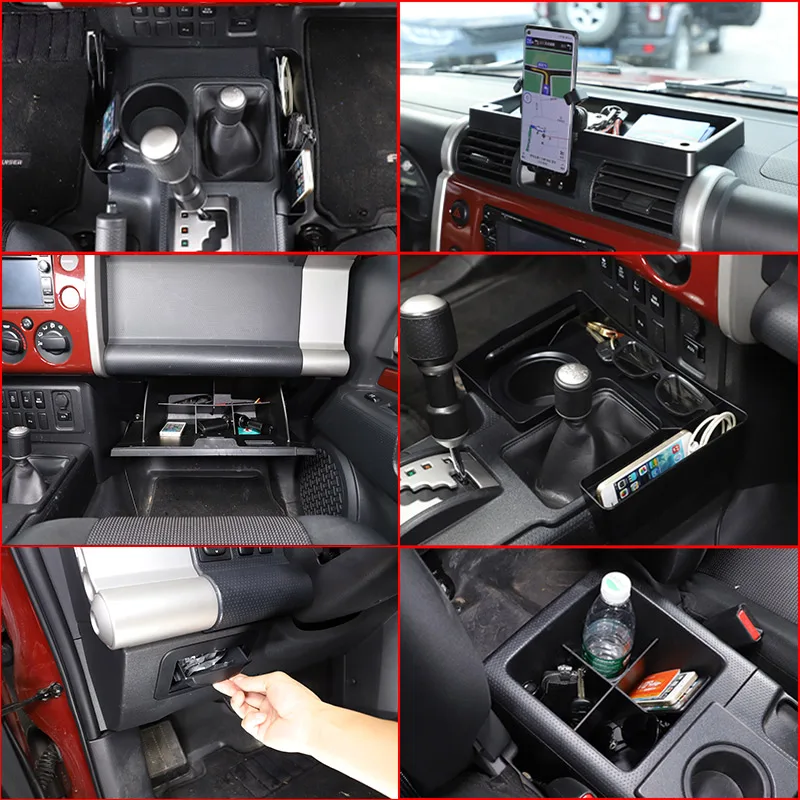 

For Toyota FJ Cruiser 2007-2021 Car Fuse Storage Tray Holder Box Central control gear storage storage ABS Storage Accessories