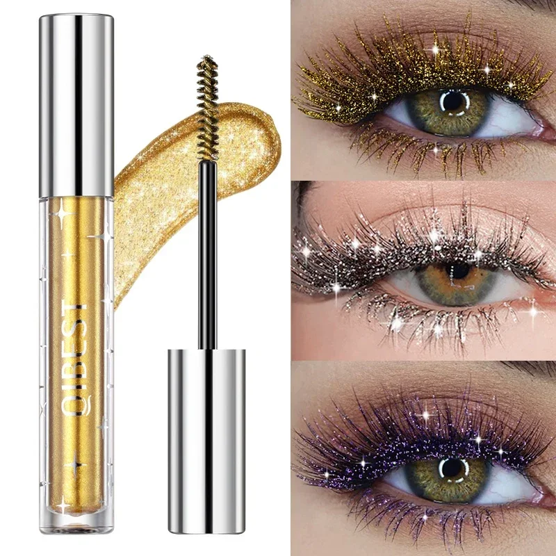 Violet Glitter Lash Mascara Diamond Mascara Thick Shiny Eyelash Curling Extension Makeup Waterproof Fast Dry Sequins Eye Black