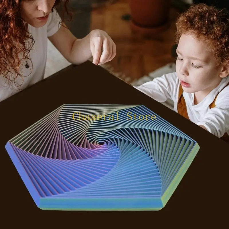 E7CE geometrico divertimento colorato giocattolo colorato infinitamente esagono colorato illusione visivo giocattolo giocattolo