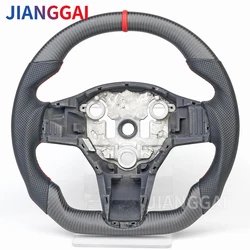 Carbon Fiber Leather Steering Wheel Suitable For Tesla Model 3 Y S 2016 2017 2018 2019 2020 2021 2022