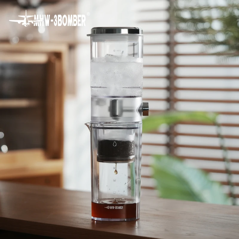 

MHW-3BOMBER Iced Coffee Maker 400ml Cold Brewer Portable Cold Brewing Coffee Kettle Glass Coffee Pitcher Summer Camping Tools