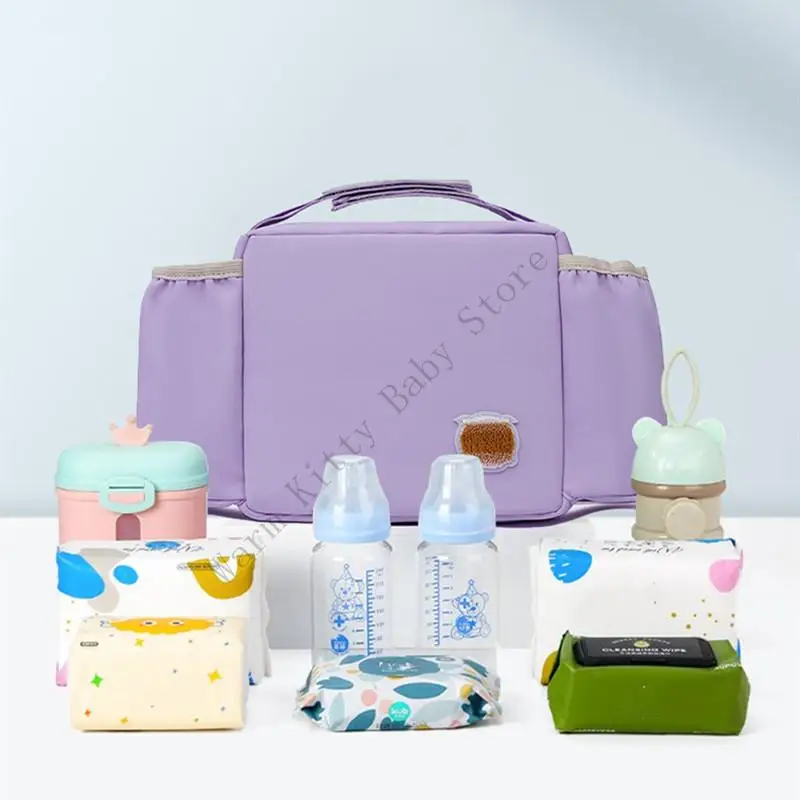 XXFE المحمولة حفاضات السفر مقسم حقيبة مانعة للتسرب الداخلية تناسب معظم عربات التسوق عربات التسوق تصميم قابل للطي للآباء