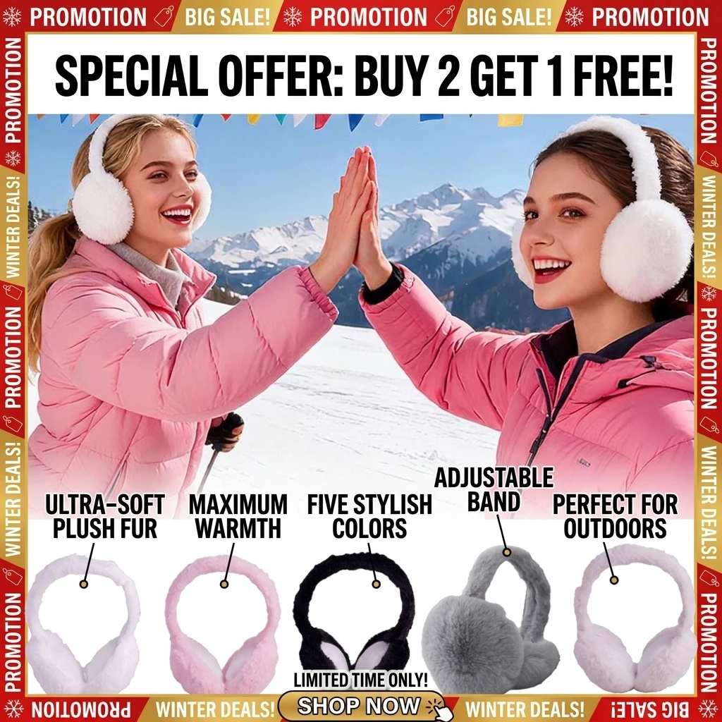 1Pcs Soft Plush Ear Warmer Winter Warm Earmuffs for Women Men Fashion Solid Color Earflap Outdoor Cold Protection Ear-Muffs