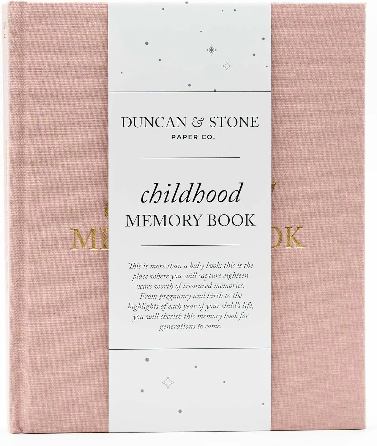

Childhood Memory Book - Elegant Child Memory Book from Pregnancy to Age 18 W/Prompts, Space for Photos & More - Baby Jou