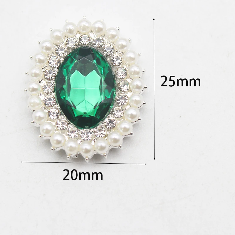 New 10pcs 20 * 25MM Oval Acrylic Alloy Shiny Rhinestone Jewelry DIY Clothing Pearl Jewelry Handicraft Accessories