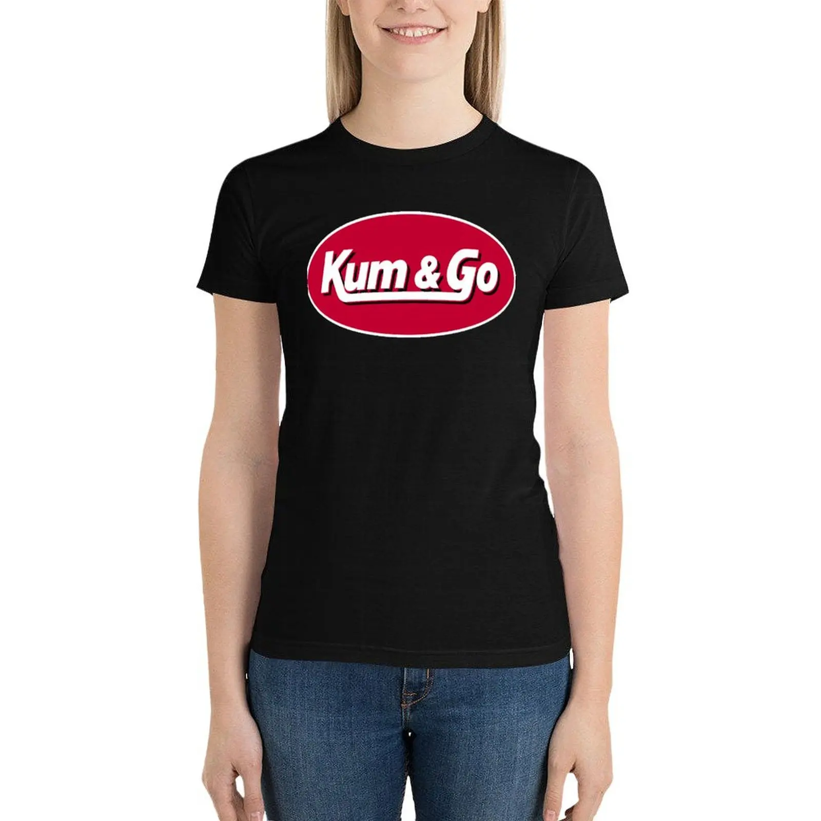 Koszulka Kum-And-Go-Logo bluzka w rozmiarze plus size koszulki ubrania vintage letnie ubrania dla kobiet