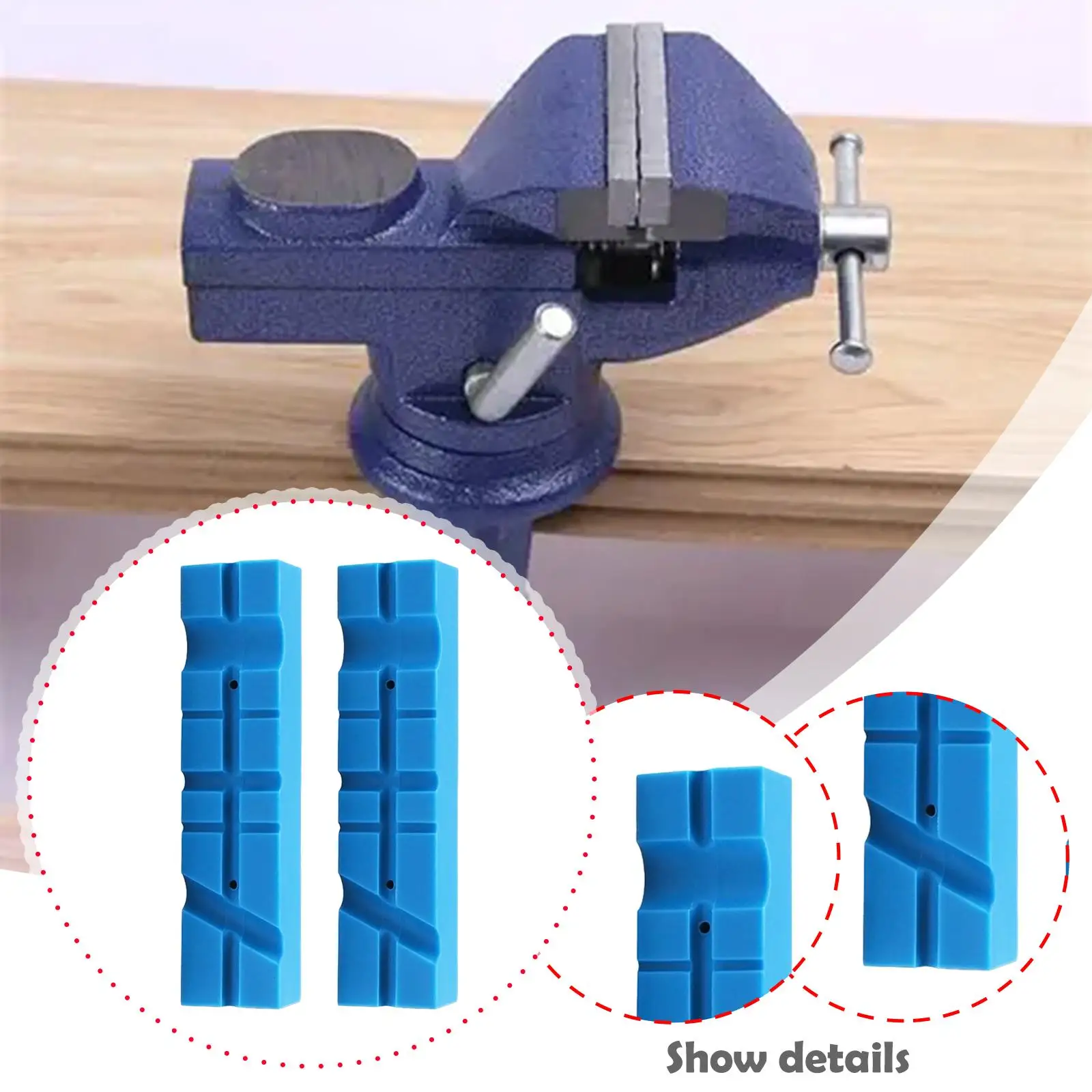 

Durable Rubber Vise Jaw Pads Bench Grip Covers Multi Slot Protectors for Woodworking and Metal Craft