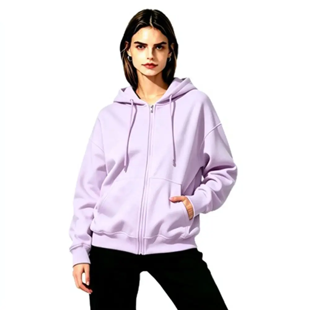 Ladies Casual Zip Hoodie Loose Fit Sweatshirt Comfortable Long Sleeve Pullover Jacket Sports Workout Daily Fashion Tops
