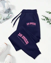 Los Angeles California Pink Letter Prints Print Pant Woman Drawstring Pocket Sweatpants Sport New Jogger Casual Autumn Trouser