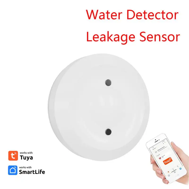 Sensor Air Tuya, 1 ~ 8 buah Sensor air Tuya aplikasi cerdas pemantau kebocoran air Sensor celup banjir bekerja dengan keran otomatis