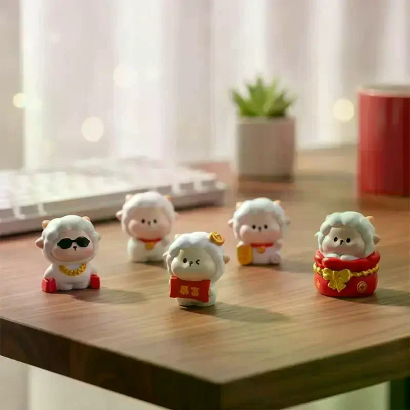Cute 2027 Year Of The: Sheep Resin Figurines Lucky Design Chinese New Year Home Desktop Decor