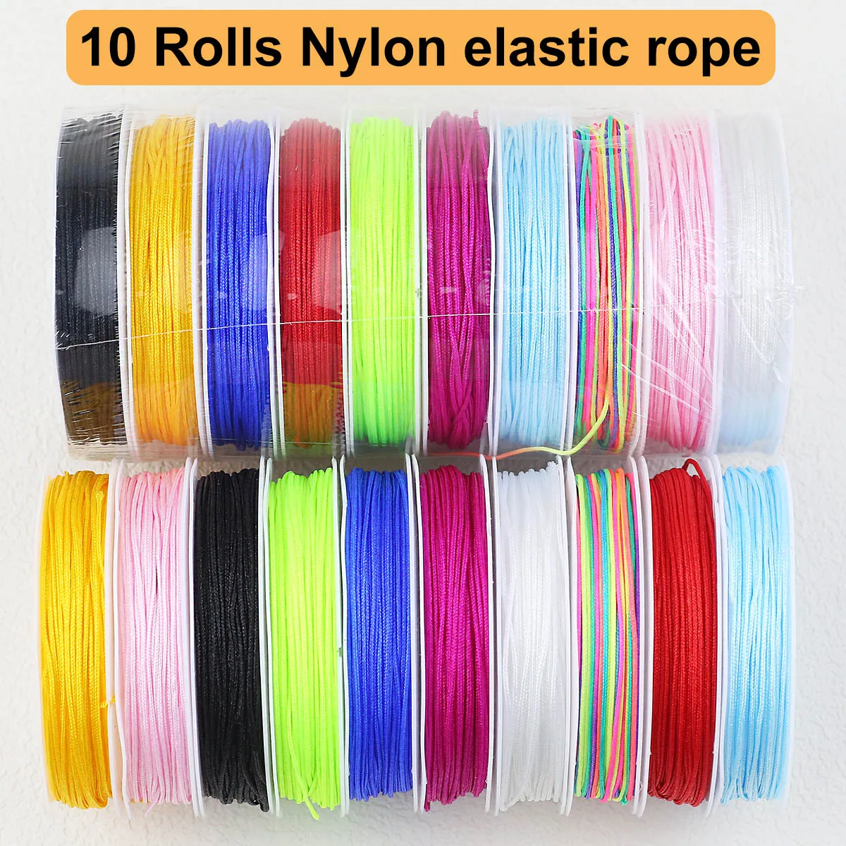 1mm 10 Rolls Multicolor Nylon Beading Rope Jade Line For Jewelry Making DIY Weaving Bracelets Necklaces Pendants Accessories