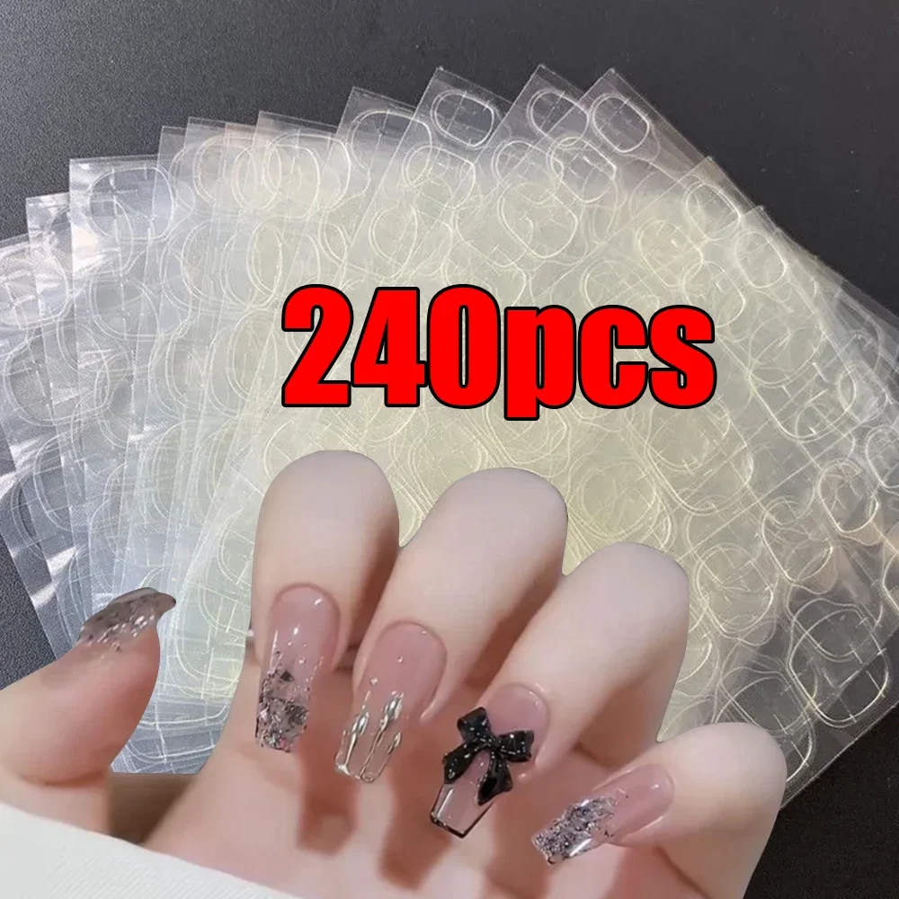 UV Jelly Solid Nail Glue Double-Sided Press-On Nails Stickers Transparent Strong Adhesive Lasting False Nail Glue Manicure Tools