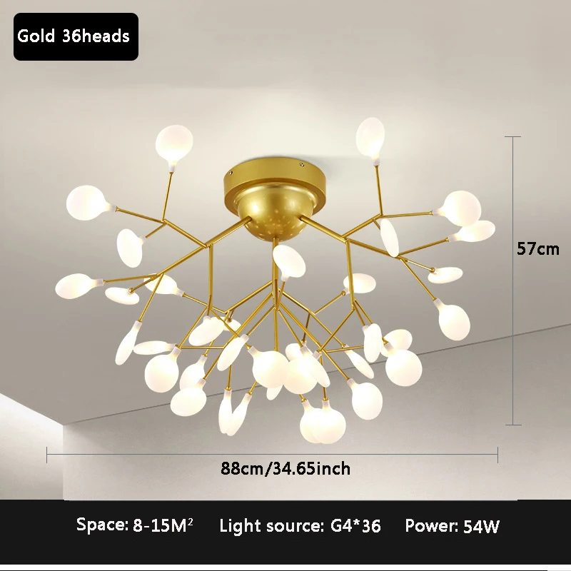 Candelabro de luciérnaga LED G4 para decoración de comedor, dormitorio, luces colgantes de lustre, lámpara de fijación