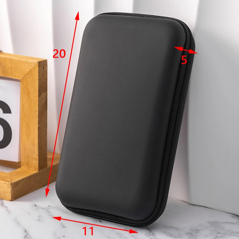 Artificial Leather Earphone Charger Case Data Cable U Disk Organizer Portable Mini 3C Hard Shell Digital Gadgets Storage Bag