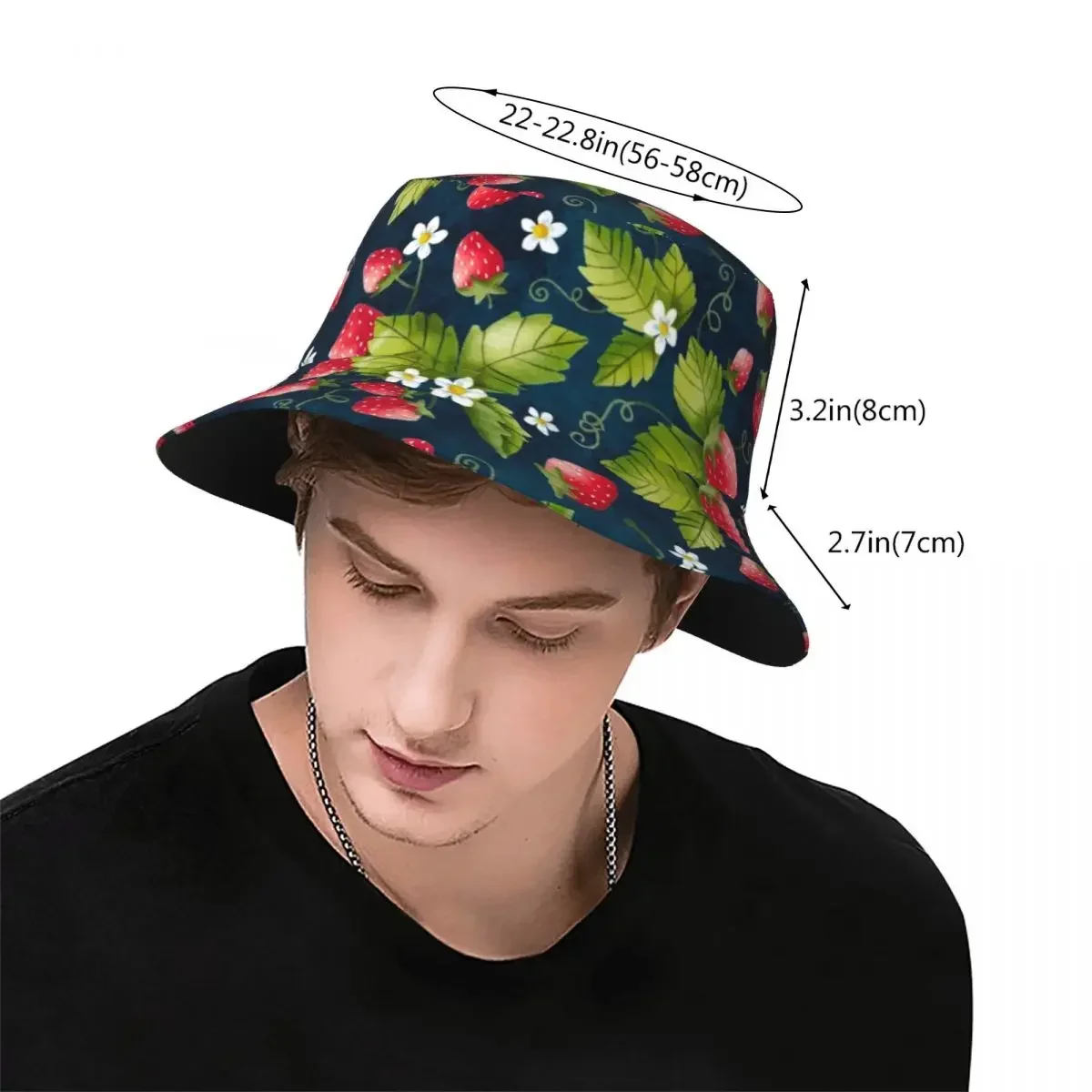 Strawberry Field Bucket Hats Panama For Man Woman Bob Hats Outdoor Autumn Fisherman Hats For Summer Fishing Unisex Caps