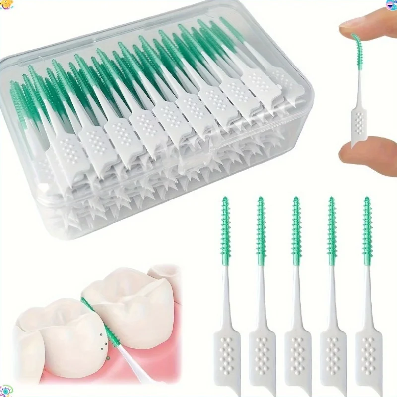 20Pcs/box Interdental Brush Soft Rubber Teeth Cleaning Tools Dental Cleaning Between Teeth Toothbrush Oral Hygiene Care Tools