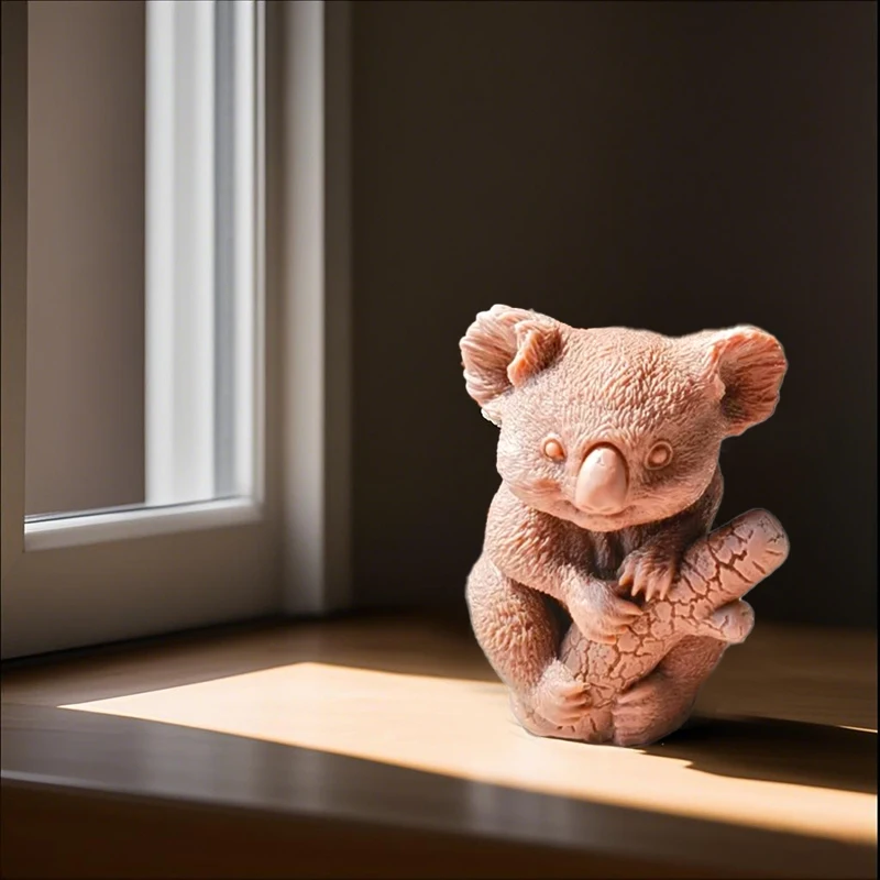 ثلاثية الأبعاد السنجاب تناول كوز الصنوبر كوالا على فرع الإغاثة عمود قالب شمع اسطوانة قالب من السيليكون لتقوم بها بنفسك الروائح الشمع الجص الراتنج #3