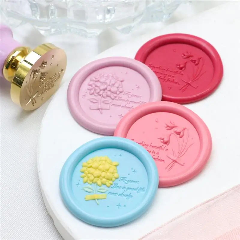 Retro Flower Plants Wax Seal Stamp Vintage Sealing Stamp Head For Scrapbook Envelopes Wedding Invitations Gift Cards Packaging
