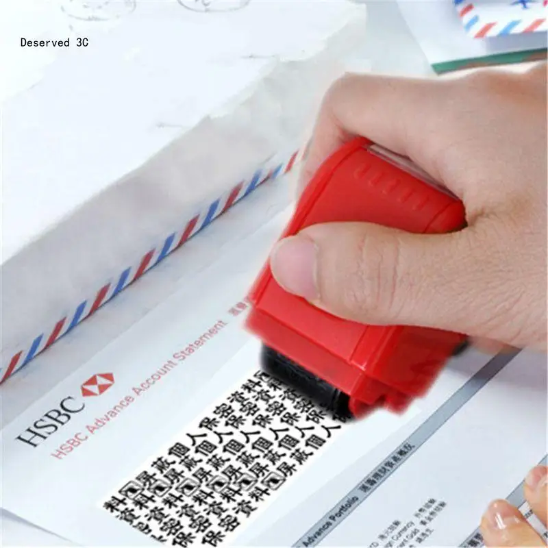 Portable Refillable Identity for Protection Stamp Roller Anti-theft Privacy Safe
