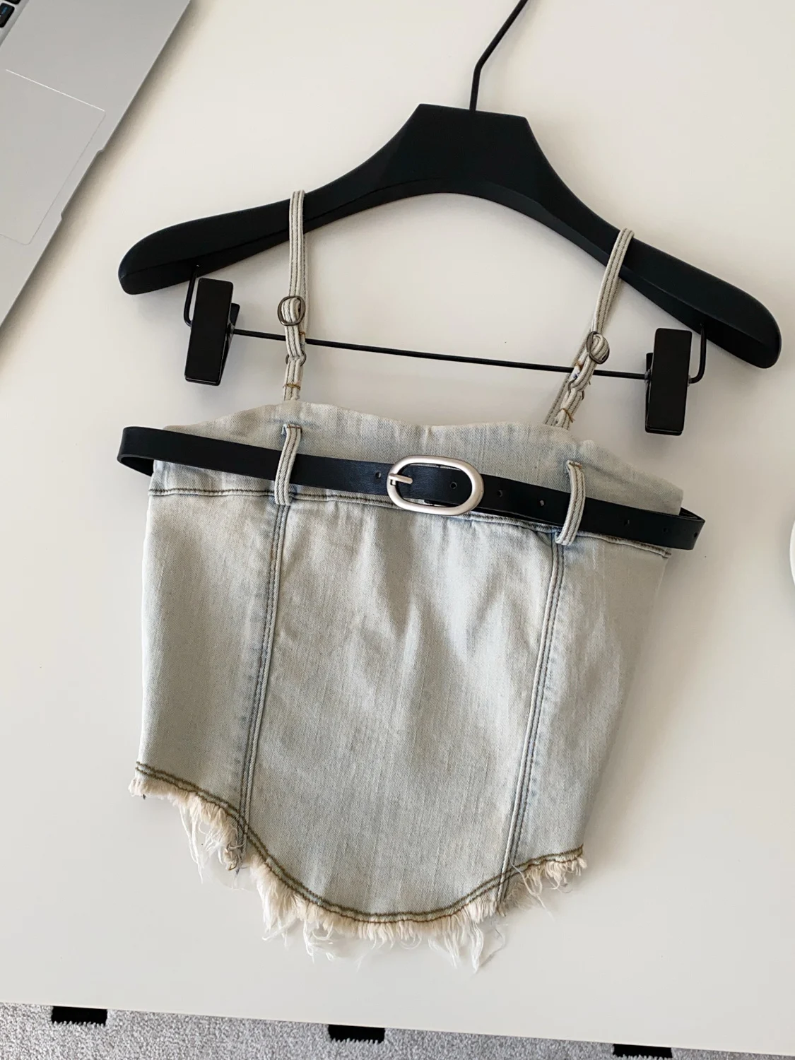 سترة Sweet Spicy Girl بحزام من قماش الدنيم للنساء، طبقة أساسية شتوية غير متماثلة، سترة متوترة للتنقل، مقاس نحيف... #2