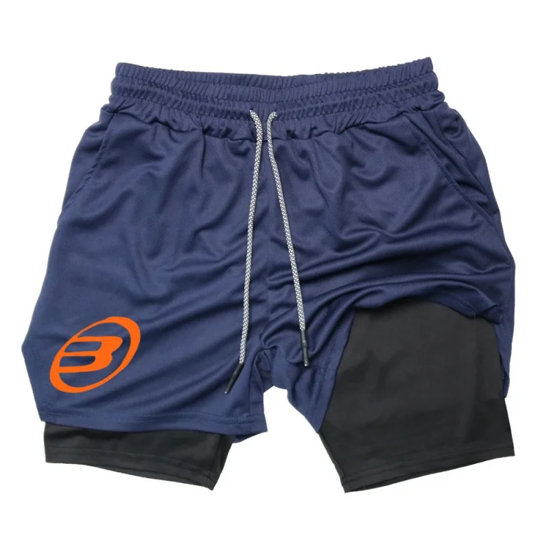 Workout Kompressions-2-in-1-Laufshorts für Herren Gym-Shorts mit Handytasche Handtuchschlaufe Sommer Doppelschicht Sport-Aktivbekleidung – Detail 2