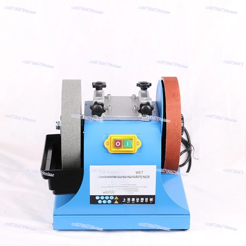 NTS-200 Small Water Cooled Knife Grinding Machine 8 Inch Double Wheel Desktop Knife Grinding Machine Cowhide Wheel Knife