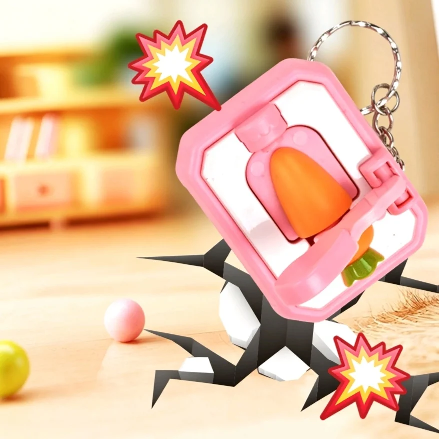 Mini Press Cut Carrot Stress Relief Keychain Charm Pocket Portable Creative Desktop Leisure  Fidget Gadget image 3