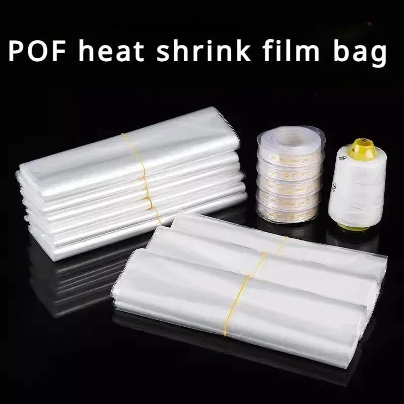 29-33cm Width Food Grade Top Opening Shrinkable Bags Kitchen Supplies Tea Food Boxes Plastic Packaging Film POF Heat Shrink Bag