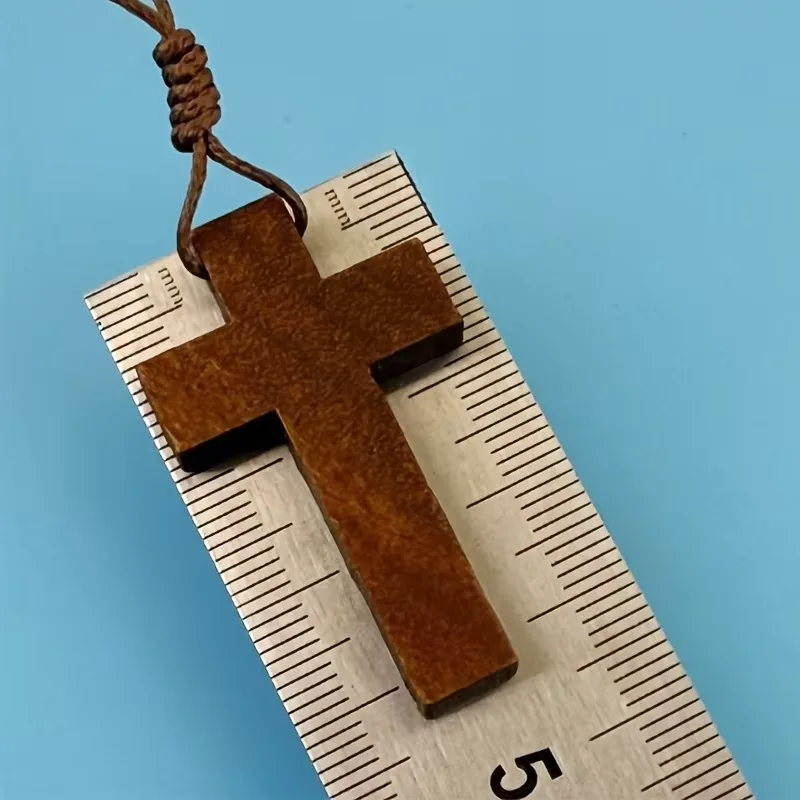 قلادة متقاطعة خشبية، يتم ارتداؤها في العطلات اليومية، وعيد الفصح، وحفلات عيد الميلاد، وأعياد الميلاد، وعيد الحب، وهدايا الزوجين #2