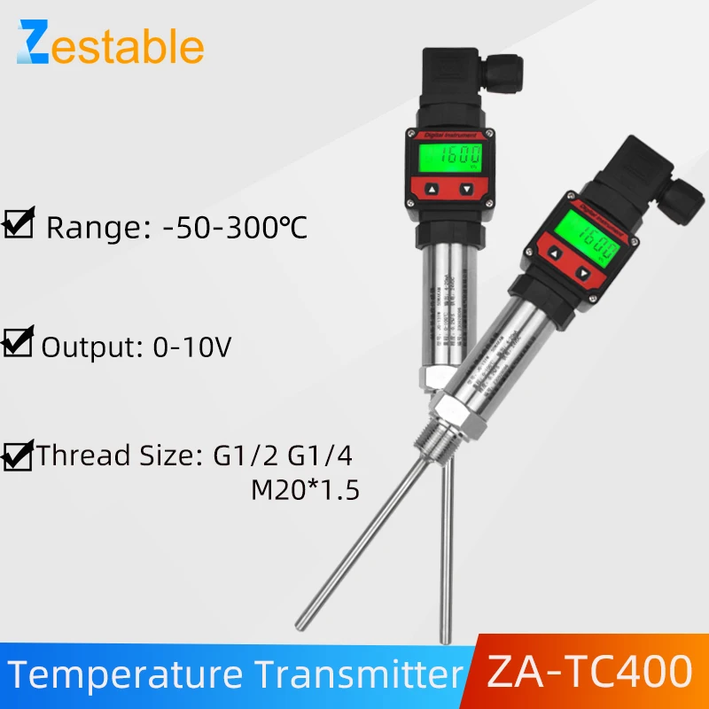 

Hersman Integrated Temperature Transmitter Plug-in Thermal Resistance PT100 Temperature Sensor 0-10V Output