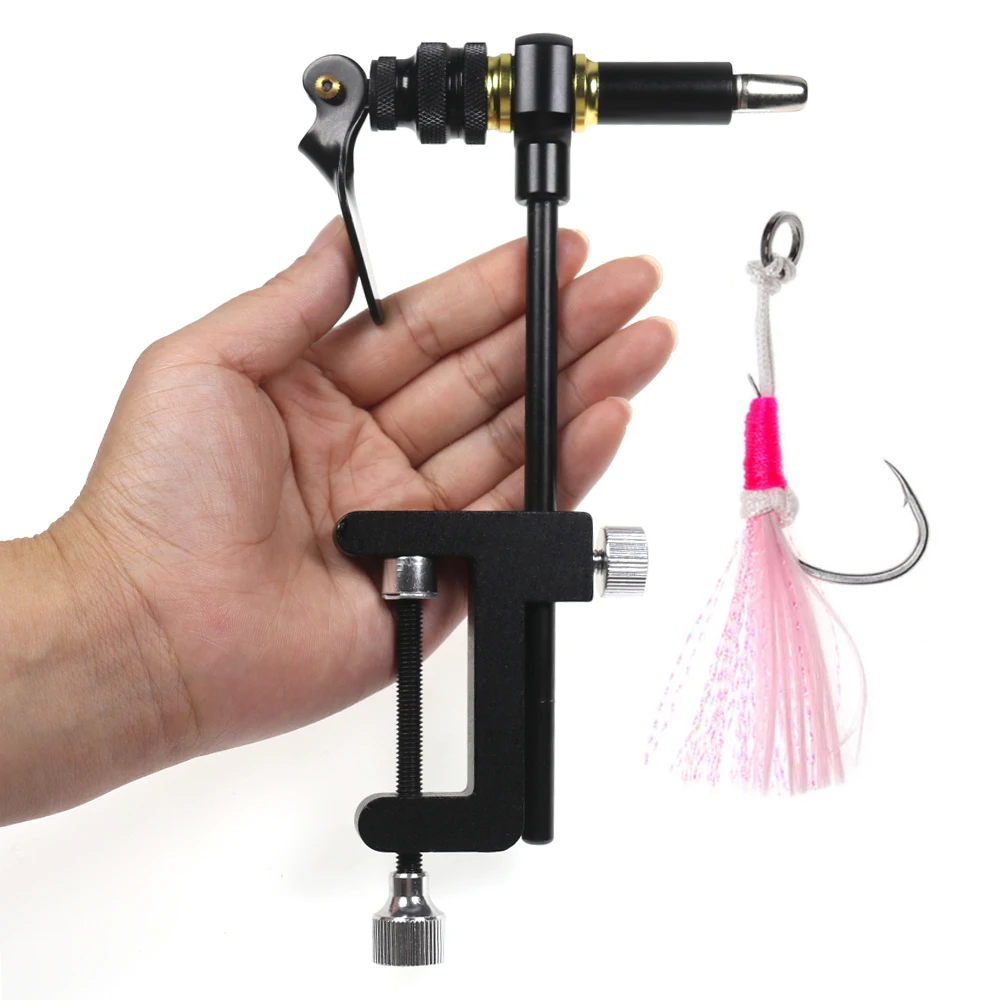 360 ° Tornillo de Banco Giratorio para Atado de Moscas/ Tornillo de Banco con Mordazas de Acero Endurecido para Fabricación de Señuelos de Pesca/Kit de Herramientas para Atado de Moscas