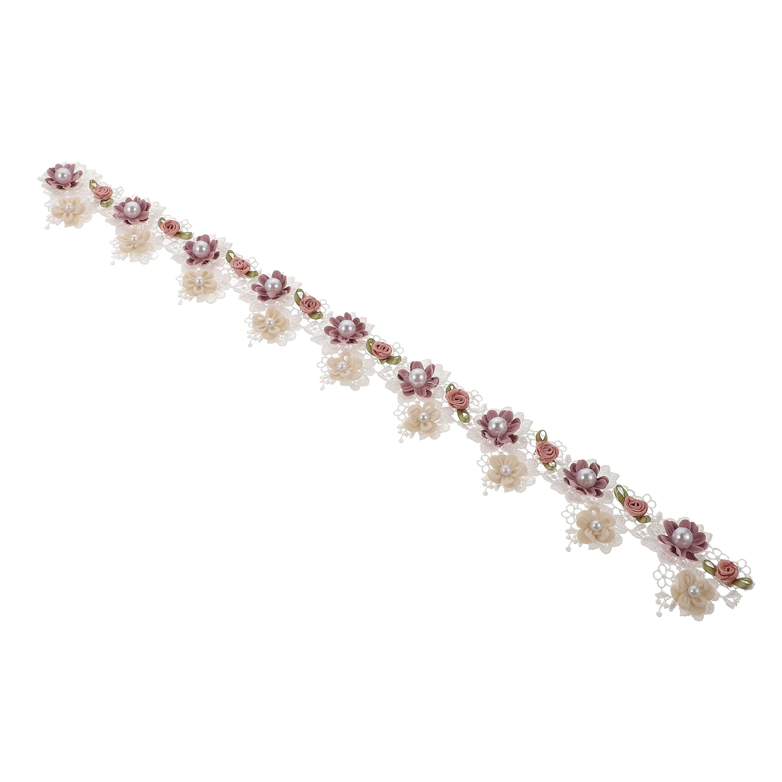

Lace DIY Strips Embroidery Ribbon Pearl Flower Cloth Decor Belt Celebration Sewing Craft Fabric Trims Accessories