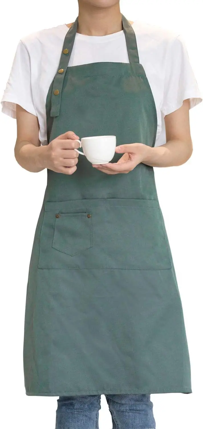 

Art Aprons for Painting Pottery Ceramics, Men Women Kitchen Cooking Aprons Waterproof Green