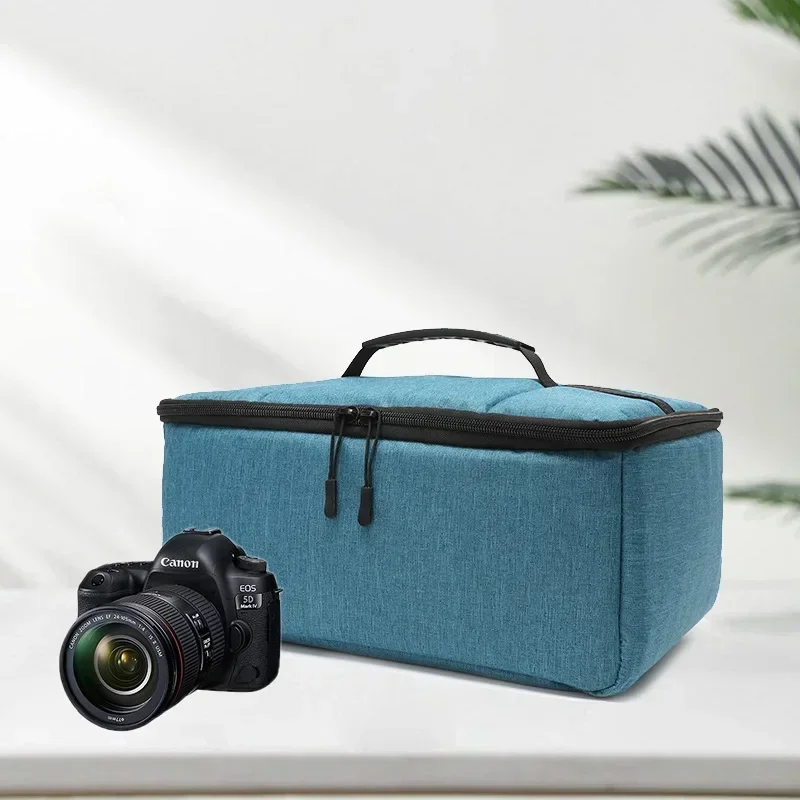 Bolsa para câmera à prova d'água, inserção oxford para fotografia, divisórias removíveis, estojo de armazenamento adequado para canon, nikon, sony, dslr