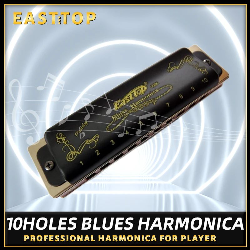 EASTTOP mouth organ T008K Blues harp,key of Paddy G, blues harp,10holes harmonica for beginner,player,gift