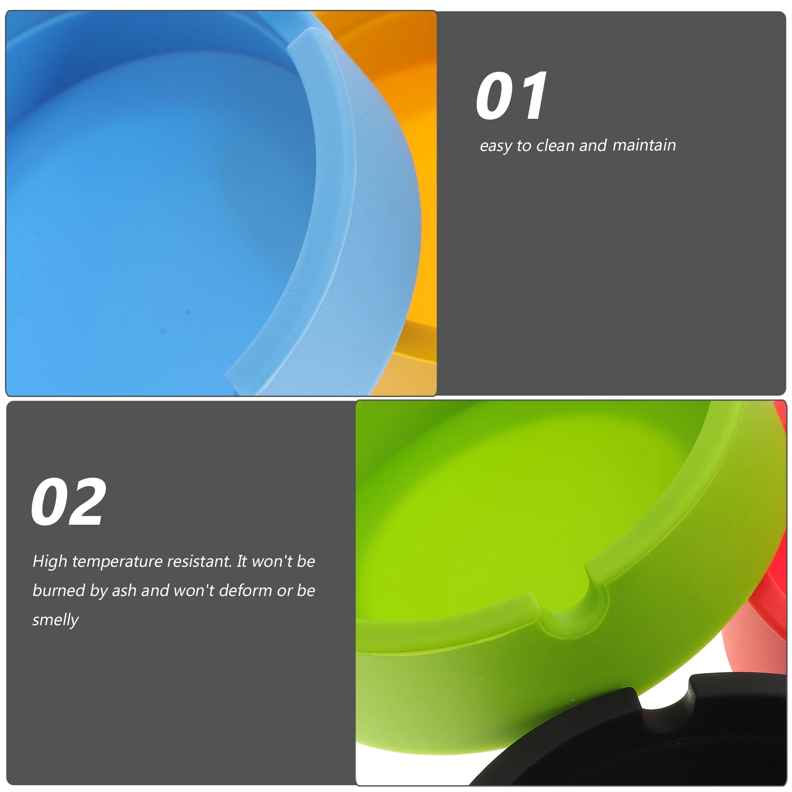 

5 PCS High Temperature Resistance Silicone Ashtray Office Cigar Ashtrays for Outdoors
