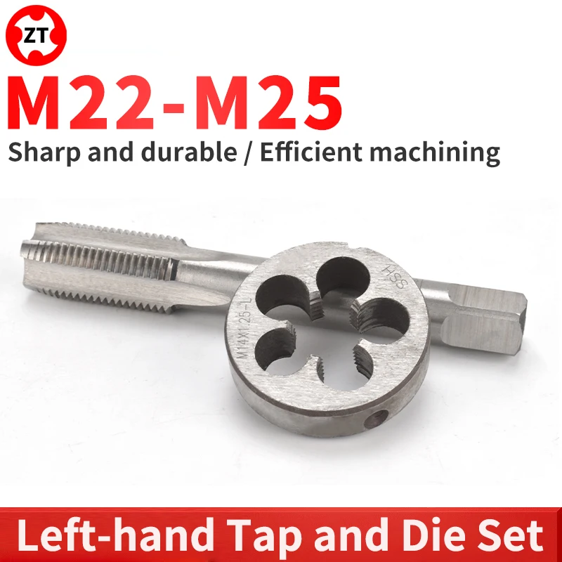 zuantong-set-di-maschi-e-filiere-metrici-per-filettatura-a-mano-filettatura-fine-m22-m25-x10-15-20-25-strumento-per-filettatura-e-riparazione