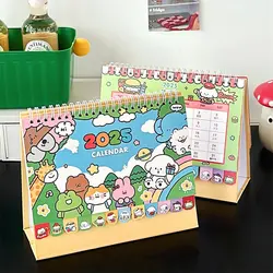 2025 Cartoon Calendar Girl Desktop Calendar Cute Ornament Student Plan Check in Table Calendar