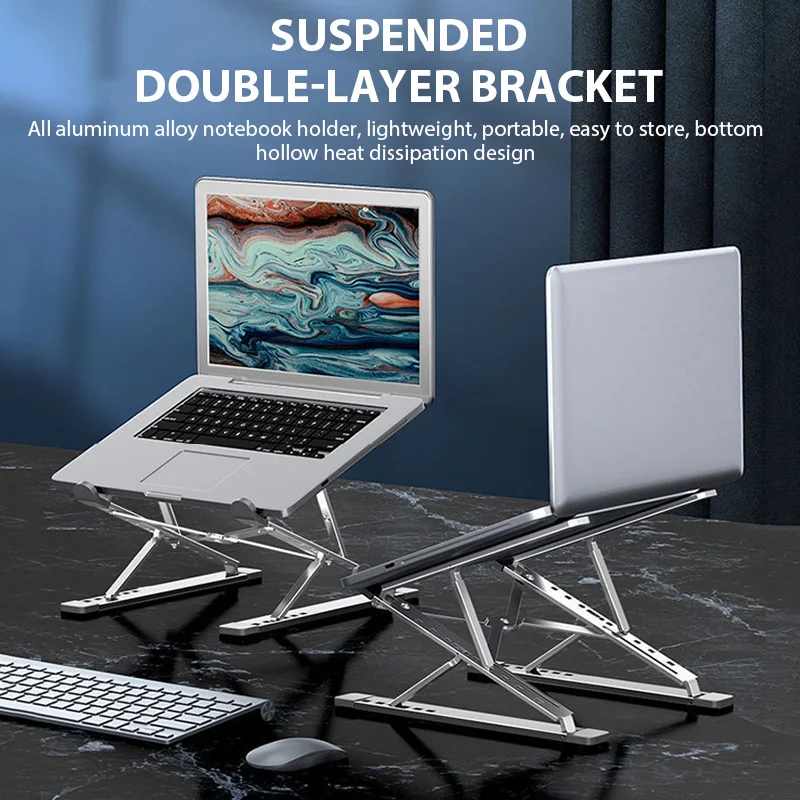 Folding Adjustable Aluminum Laptop Stand For Macbook Computer Pc Tablet Stand Notebook Tablelaptop Holder Heat Dissipation