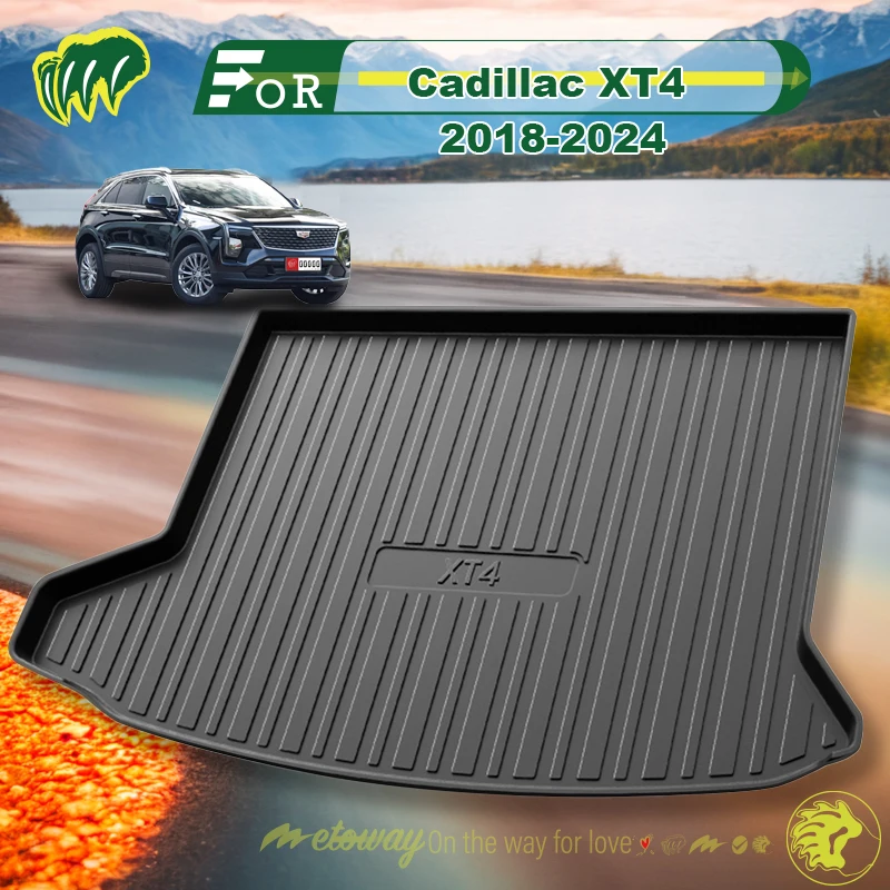 

For Cadillac XT4 2018-2024 TPE Custom Fit Car Trunk Mat All Season Black Cargo Mat 3D Shaped Laser Measured Trunk Liners