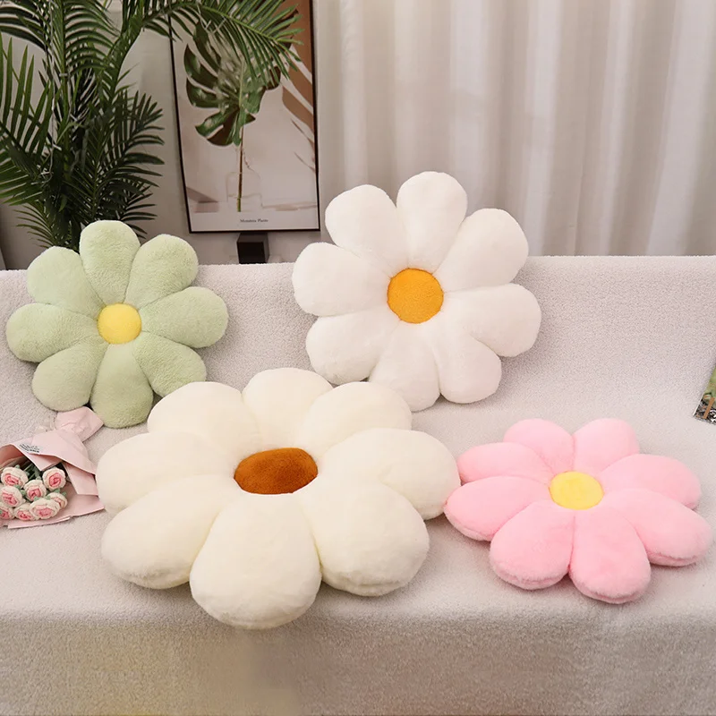 

50/60/70cm Realistic Flower Shaped Mat Plush Toys Baby Girls Children Playmate Cushion Stuffed Soft Plant Flowers Plush Pillow