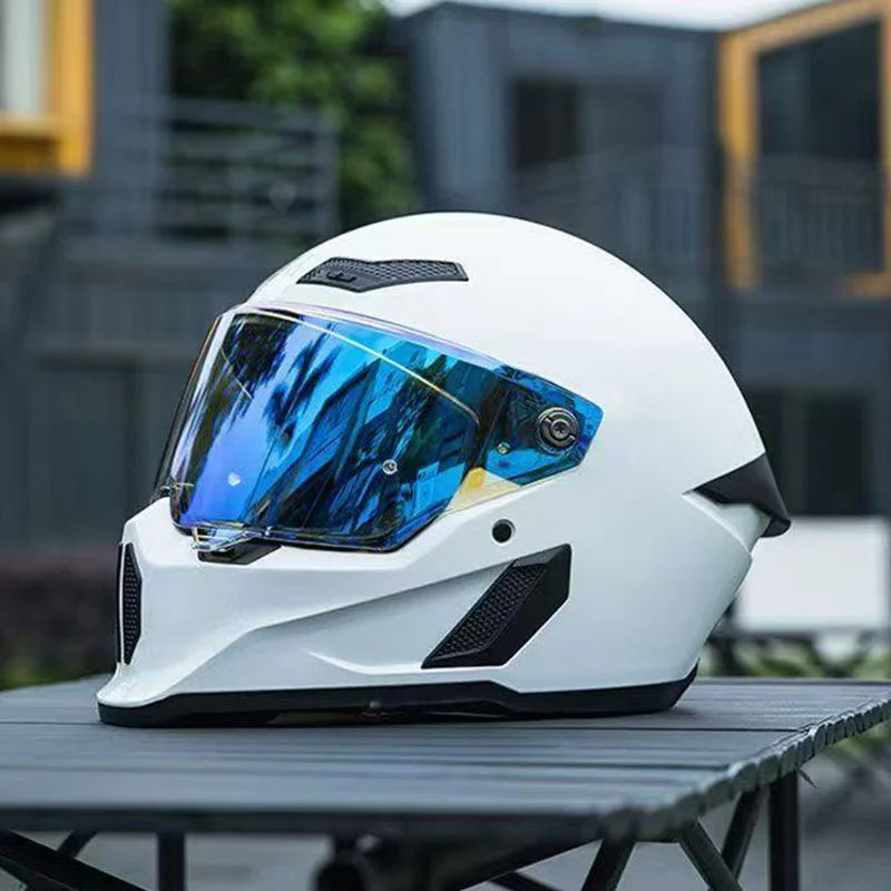 

Most Popular Affordable Option Full Face Helmet ABS for Racing - Sporty Look with Good Ventilation Silver Visor