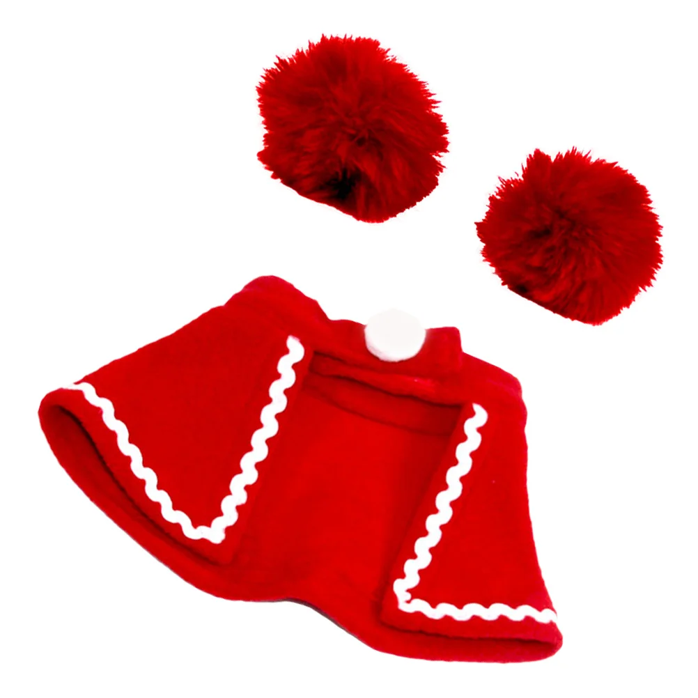 

2Pcs Christmas Pet Cape Hat Scarf Red Perfect for Dog Puppy Costume Party Pet Christmas Accessories Party Dog Cloth
