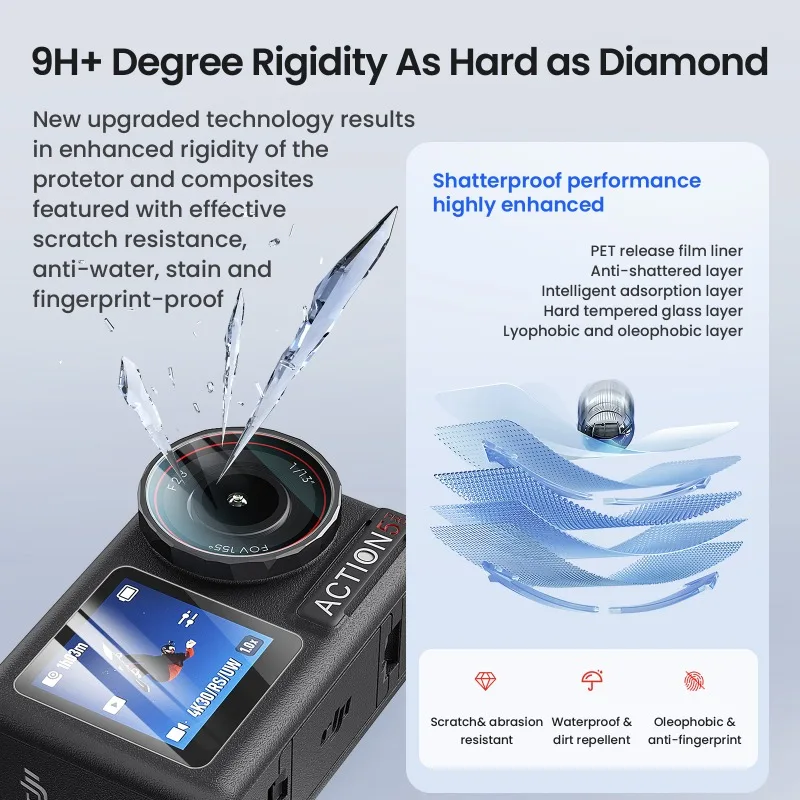 واقي شاشة من الزجاج المقوى عالي الدقة من aMagisn لـ DJI Action 5 Pro - ملحق واقي شاشة عدسة مقاوم للماء والخدش #4