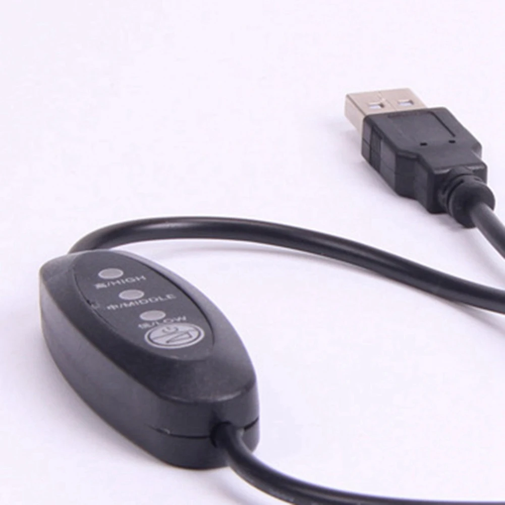 Pengontrol suhu USB, termostat pemanas 3 kecepatan dapat disesuaikan 24W 5v-12v